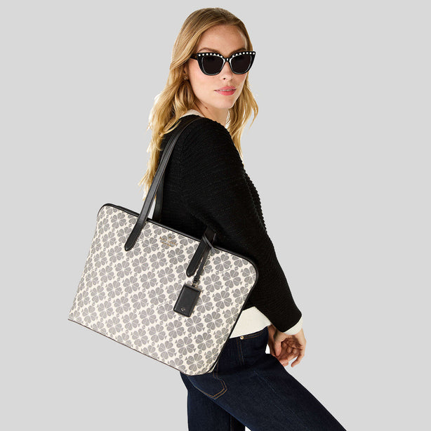 KATE SPADE Spade Flower PVC Tote Black Multi RS-KG086