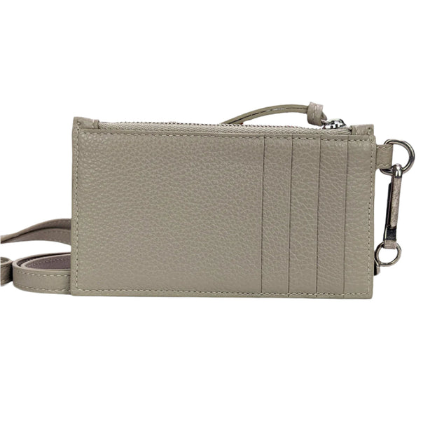 BALENCIAGA  Leather Lanyard Card Holder Grey RB-655246