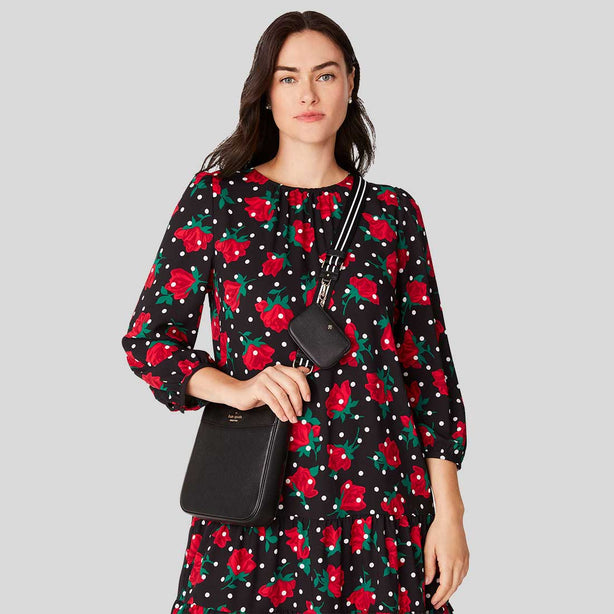 KATE SPADE Rosie North South Swingpack Crossbody Bag Black RB-KF087