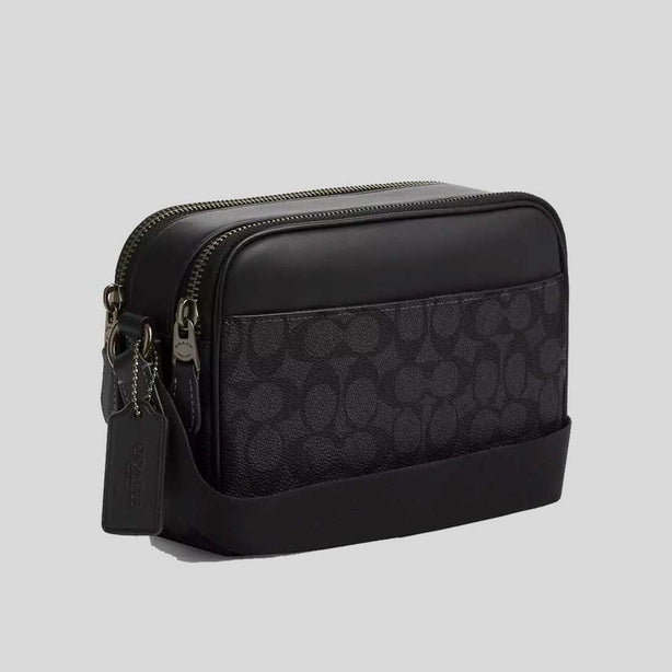 COACH Graham Crossbody Bag In Signature Canvas Charcoal/Black RB-CV921