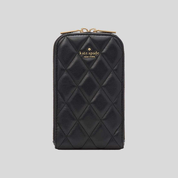 KATE SPADE Carey Quilted North South Phone Crossbody Bag Black RB-KC597