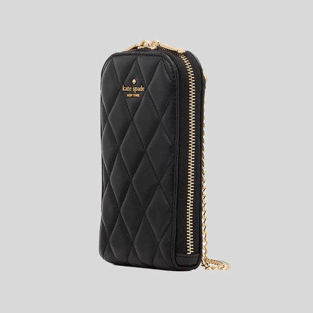 KATE SPADE Carey Quilted North South Phone Crossbody Bag Black RB-KC597