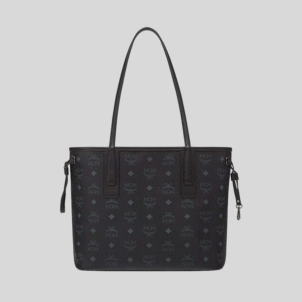 MCM Small Reversible Liz Shopper in Visetos Black RB-MWPDSLR02BK001