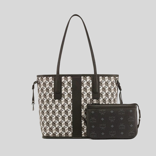 MCM Small Reversible Liz Shopper in Visetos Black RB-MWPDSLR02BK001