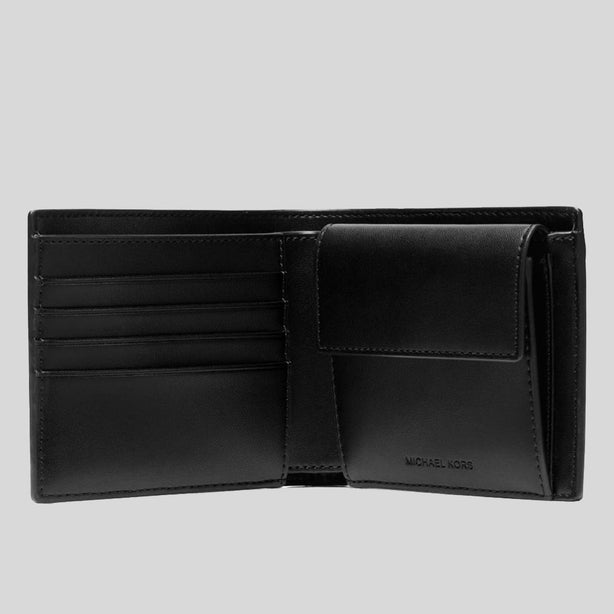 MICHAEL KORS Rivington Leather Billfold Wallet With Coin Pouch Black RB-36F4LRVF3U