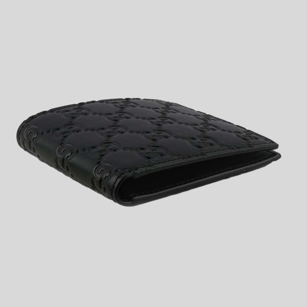 GUCCI Men's Signature GG Leather Bifold Wallet Black RB-779836