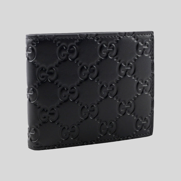 GUCCI Men's Signature GG Leather Bifold Wallet Black RB-779836