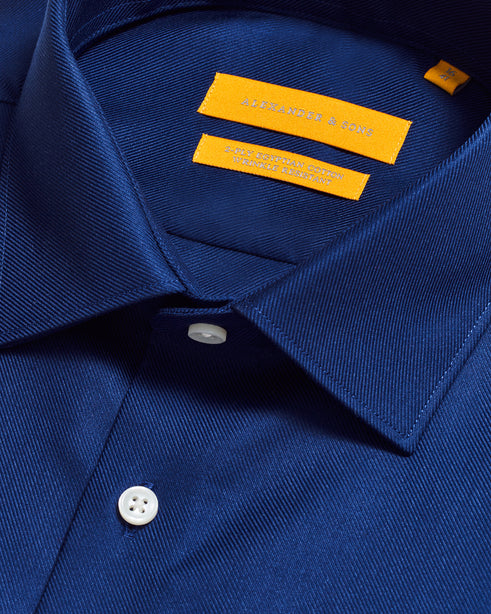 Alexander & Sons, Navy Blue Twill, Long Sleeve Shirt