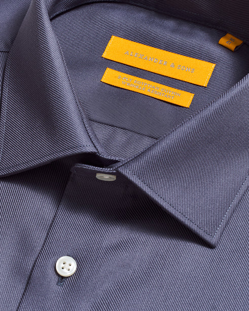 Alexander & Sons, Dark Grey Twill, Long Sleeve Shirt