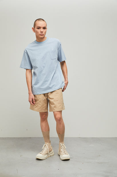 Highr, Khaki, Snap Button Pocket Shorts