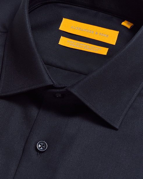 Alexander & Sons, Black Twill, Long Sleeve Shirt