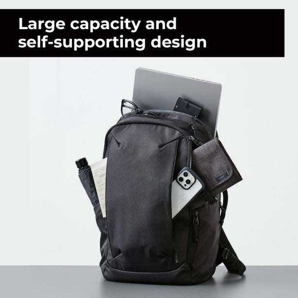 ELECOM MNL CITY Backpack/Laptop Bag/BM-MNLBP01BK/20L /Water Repellent/Large Capacity/Minimalist