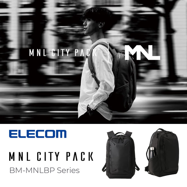 ELECOM MNL CITY Backpack/Laptop Bag/BM-MNLBP01BK/20L /Water Repellent/Large Capacity/Minimalist
