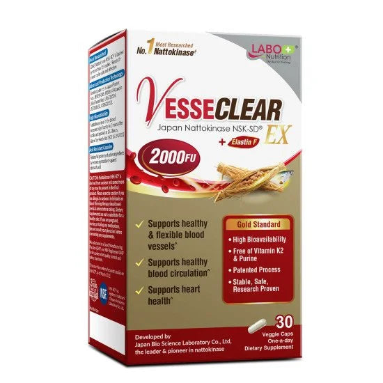 LABO Nutrition VesseCLEAR EX Nattokinase - Clean & Flexible Blood Vessels 30s
