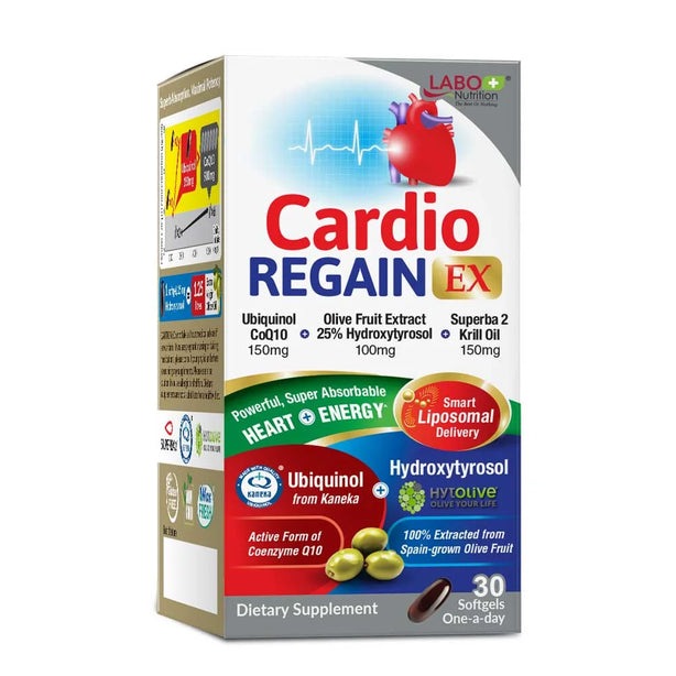 LABO Nutrition CardioREGAIN EX Ubiquinol CoQ10 Mitochondrial Support Heart & Energy
