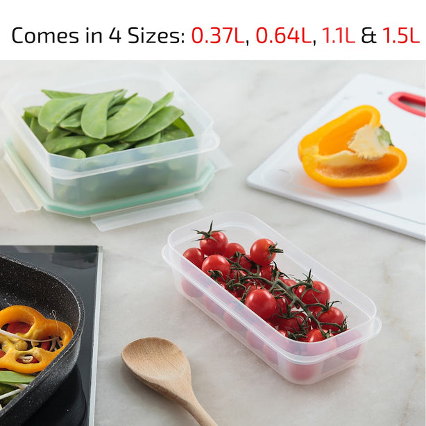 T1907.00 Tatay Hermetic Glass Rectangle Container 0.37L + TatayAirtight Microwavable Hermetic Glass Container 1.1L Bundle
