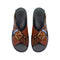 4CCCCEES Plia Juno Dandelion-Carved Ultra-Comfy Wide Cross-Strap Sandals with Bold Metallic Buckles in Luxe Coffee Nappa and Embossed Leather 4CS107003