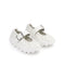 4CCCCEES Scrunch-Style Ballertina with Bold Metallic Buckle in Luxe White Sheep Leather 4CS900105