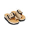4CCCCEES Mellow Glow Petal-Twist Ultra-Comfy Sandals with Oversized Metallic Buckle in Luxe Skin Patent Leather 4CS112001