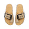 4CCCCEES Mellow Glow Petal-Twist Ultra-Comfy Sandals with Oversized Metallic Buckle in Luxe Skin Patent Leather 4CS112001