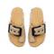 4CCCCEES Mellow Glow Petal-Twist Ultra-Comfy Sandals with Oversized Metallic Buckle in Luxe Skin Patent Leather 4CS112001