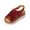 4CCCCEES Mellow Moa Petal-Twist Ultra-Comfy Cross-Strap Sandals with Contrasting Metal Buckle in Luxe Rose Kid Suede 4CS113002