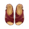 4CCCCEES Mellow Moa Petal-Twist Ultra-Comfy Cross-Strap Sandals with Contrasting Metal Buckle in Luxe Rose Kid Suede 4CS113002