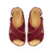 4CCCCEES Mellow Moa Petal-Twist Ultra-Comfy Cross-Strap Sandals with Contrasting Metal Buckle in Luxe Rose Kid Suede 4CS113002