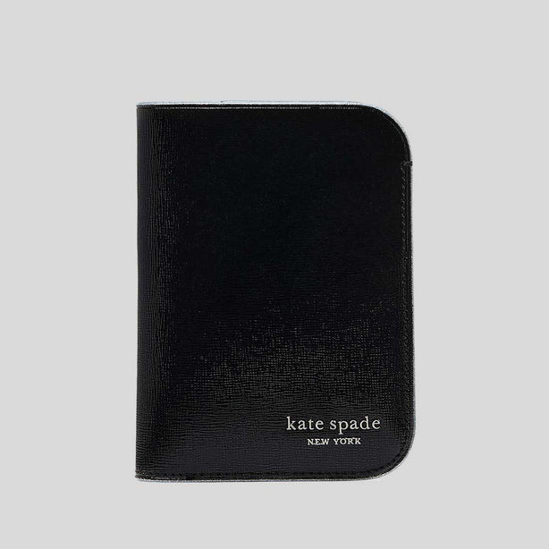 KATE SPADE Devin Glitter Edge Passport Holder Black KI622