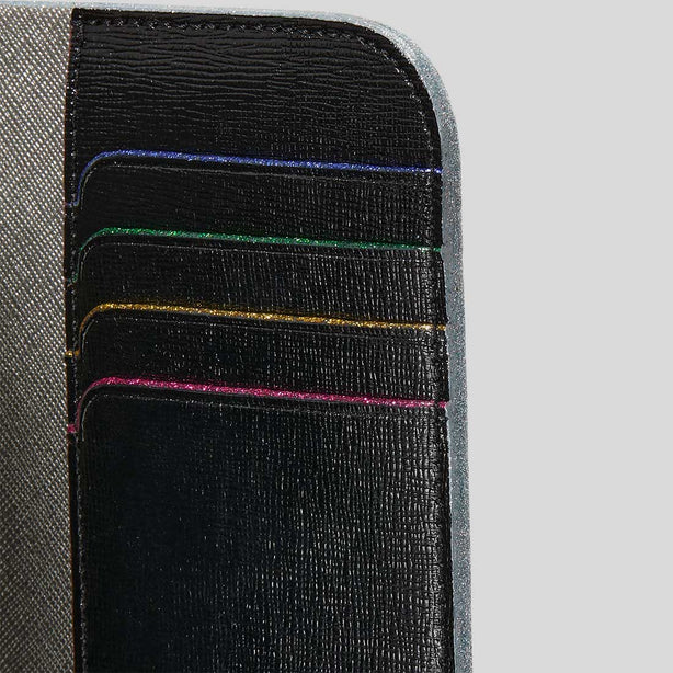 KATE SPADE Devin Glitter Edge Passport Holder Black KI622