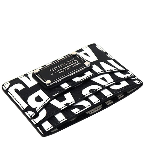 Marc Jacobs Jumbled Logo Trademarc Card Case - Black/ White 4S4SMP008S02