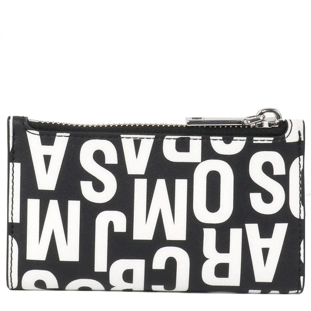Marc Jacobs Jumbled Logo Trademarc Medium Flat Wallet - Black/ White 4P4SMP027S02