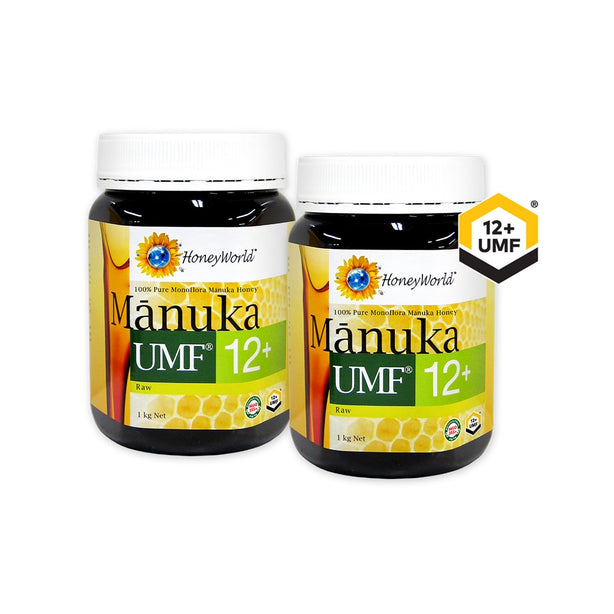 HoneyWorld Raw Manuka UMF 12+ 1kg (Bundle of 2)