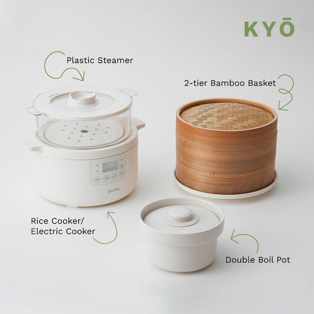 KITH KYO - ELECTRIC COOKER WITH BAMBOO STEAMER - Local Delivery Only