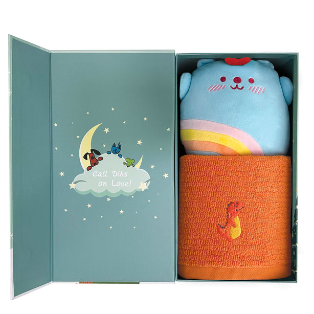 The Gang Snowball Jacquard Series Premium Bath Linen X'mas Gift Set, Dino Sports Bath Towel With Polar Plush