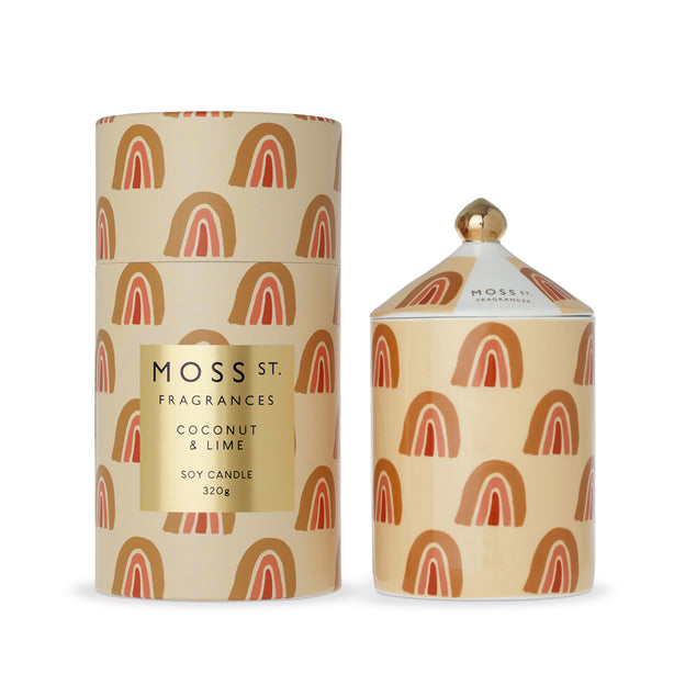 Moss St. Fragrances Ceramics - Coconut & Lime 320g Soy Candle