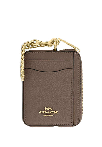 Coach Zip Card Case - Dark Stone