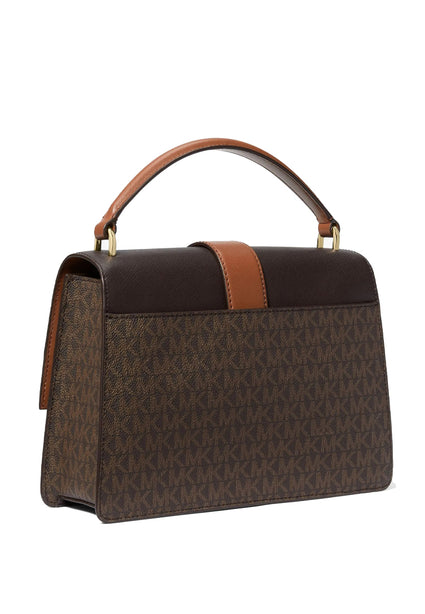 Michael Kors Greenwich Medium Signature Logo Satchel - Brown