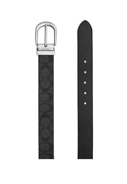 Coach Mens Classic Buckle Cut To Size Reversible Belt 38MM - Black