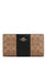 Coach Slim Zip Wallet In Signature Canvas With Stripe - Tan/Black