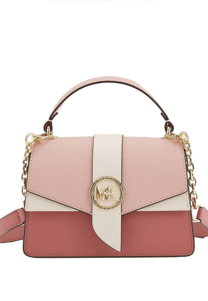 Michael Kors Greenwich Extra-Small Color-Block Saffiano Leather Satchel - Smokey Rose