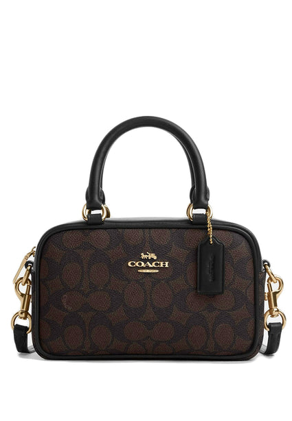 Coach Satchel Crossbody Bag In Signature Canvas - Walnut/Black
