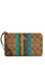 Coach Large Corner Zip Wristlet In Signature Canvas With Stripe - Brown