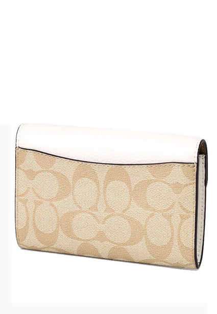 Coach Kleo Wallet in Blocked Signature Canvas - Light Brown/Multi