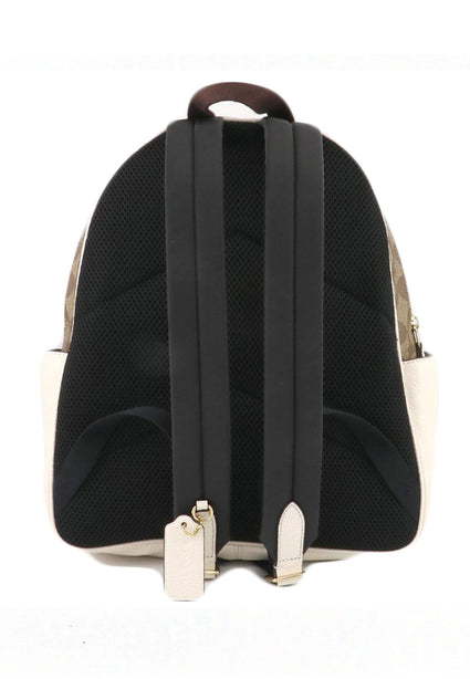 Coach Court Backpack In Signature Canvas - Brown/White