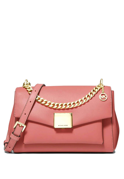 Michael Kors Lita Medium Leather Crossbody Bag - Pink