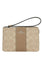 Coach Corner Zip Wristlet In Signature Canvas With Stripe - Sand Taupe