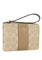 Coach Corner Zip Wristlet In Signature Canvas With Stripe - Sand Taupe