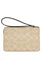 Coach Corner Zip Wristlet In Signature Canvas With Stripe - Sand Taupe