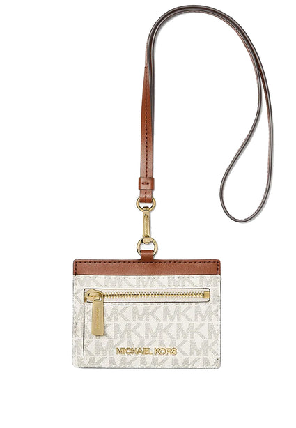 Michael Kors Jet Set Travel Signature ID Lanyard - Vanilla